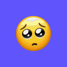 An emoji with big pleading eyes. Sad Face Emoji Gifs Tenor