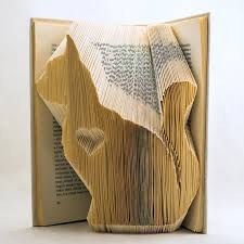 Cat With Heart Folded Book Art Book Sculpture Cat Lover Etsy Folded Book Art Book Origami Book Folding Patterns