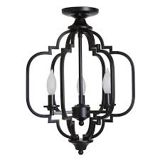 One or two over the kitchen island illuminates your snack station. Decor Therapy 20 In Black Metal Semi Flush Mount Light Lowes Com Geometric Ceiling Light Flush Mount Lighting Semi Flush Mount Lighting