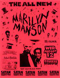 Early Marilyn Manson Concert Flyer 1992 Marilyn Manson Art Marilyn Manson Marylin Manson