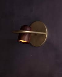 Allied Maker On Instagram Pivot In Stonewashed Brass Black Walnut Wall Sconce Lighting Wall Lamp Sconces