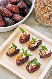Goat Cheese Stuffed Dates With Walnuts And Mint Recipe Appetizers Easy Recipes Food