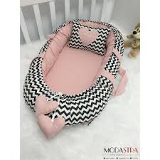 modastra babynest siyah zigzagli pudra kombin baby nest bebek odasi kiz bebek kiz bebek yatagi