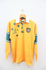 Vintage Canterbury Wallabies Rugby Union Australia Yellow Etsy Yellow Polo Shirt Shirt Size Rugby Union