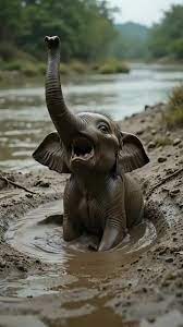 Firefighter Rescues Baby Elephant from Mud | TikTok