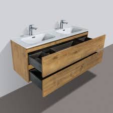 Partie basse + plateau en livré avec pierre bleue de chine et vasque. Pack Trinite Meuble De Salle De Bain 120 Cm En Chene Salle De Bain