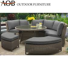 China Outdoor Modern Patio Hotel Rattan Wicker Sofa Sets With Round Table Hotel Restaurant Sofa Furniture Chinese Furniture Home Furniture