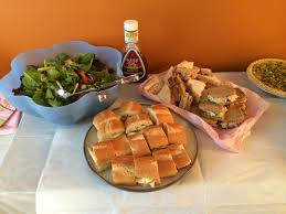 Tomato and basil bruschetta is a great sandwich option for your bridal shower. Shower Baby Dinner Baby Shower Food Menu