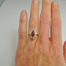 Vintage men's ruby ring made in moscow between 1908 and 1917. Marquise Ruby Diamond Ring Natural Ruby Ring Ruby Engagement Ring 14k Yellow Gold Ruby Ballerina Ring Vintage Ruby Rings Estate Heirloom 1950s Ophir Jewels Australian Antique Art Dealers Association