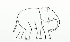 Elephant drawing with trunk up. Simple Outline Pencil Simple Outline Elephant Drawing Novocom Top