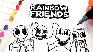 Rainbow Friends - ROBLOX- Coloring Pages -Drawing FNF Rainbow Friends  concepts Tobu - Lost NCS10 - YouTube