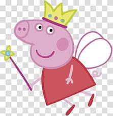 Peppa Pig Holding Wand Illustration Daddy Pig Party Peppa Pig Transparent Background Png Clipart Pig Illustration Clip Art Pig Png