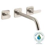 Brushed nickel wall mount faucet
