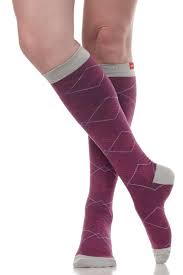 Vim Vigr 15 20 Mmhg Women S Stylish Compression Socks Cotton In Raspberry Grey Diamonds Compression Socks Womens Compression Socks Women Cotton Socks