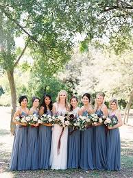 Faux wedding bouquets in navy blue flowers and eucalyptus greenery. Blue Wedding Dusty Blue Bridesmaid Dresses And Dark Red Decorations Colorsbridesmaid