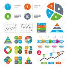 Data Pie Chart And Graphs Roman Numeral Icons 1 2 3 And 4