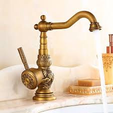 We listed some of our favorite farmhouse bathroom sink faucets for sale below. Antique Bar Prep Deck Mounted Rotatable With Ceramic Valve Single Handle One Hole For A Antique Brass Bathroom Faucet Antique Brass Kitchen Faucet Sink Faucets