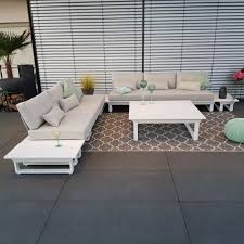 Poly rattan lounge set grau aluminium gartenmöbel sitzgruppe alu gartenlounge. Gartenlounge Set Menton White