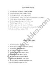 Free general knowledge prep guide has general knowledge quiz questions for distance learning education on chapters as English Worksheets General Knowledge Quiz Superlatives And Comparatives