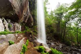 They tumble down 80 feet into a small pool below. Rainbow Falls Gsmnp