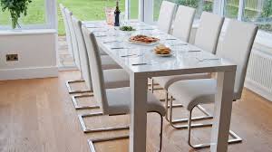 Plus, design your own dining table as switching individual chairs for a dining table set with a bench frees up space, allowing to help narrow your search for the perfect dining table set, use the 'refine by' options, which give you the. Fern White Gloss And Curva Extending Dining Set 10 Seater Dining Table Narrow Dining Tables Long Narrow Dining Table