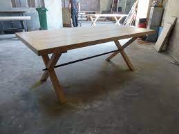 table pieds x bois salle a manger en chene table bois massif table salle a manger
