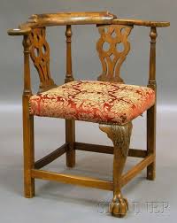 Chippendale Upholstered Carved Mahogany Corner Chair And A Federal Style Upholstered Mahogany Barrel Back Armchair Chair Corner Chair Chippendale Furniture