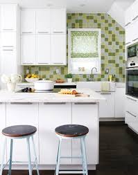 30 Amazing Design Ideas For Small Kitchens Clean White Lines With One Bright Color Statement Kitchen Remodel Small Small Space Kitchen Tiny Kitchen Design