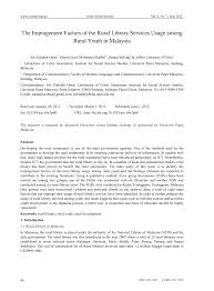 Context sentences for yang berkepanjangan in english. Pdf The Impingement Factors Of The Rural Library Services Usage Among Rural Youth In Malaysia