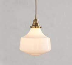 Custom Schoolhouse Milk Glass Cord Pendant Pottery Barn