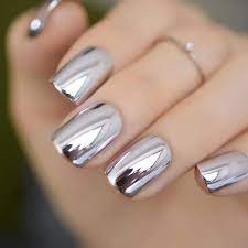Unhas De Gel Metallic Nails Design Chrome Nail Art Metallic Nails