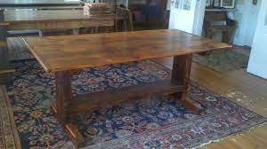Simple Trestle Farm Table Made From Old Barn Siding Farm Dining Table Dining Table Old Barn Wood