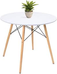 Amazon Com Kaimeng White Round Dining Table 32 Modern Pedestal Small Circle Table Leisure Tea Coffee Ki In 2020 White Round Dining Table Circle Table Coffee Kitchen