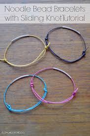 How to tie a sliding knot: Noodle Bead Bracelet With Sliding Knot Tutorial Amber Simmons