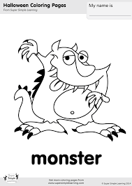 Five little monsters jumping on the bed; Monster Coloring Page Super Simple