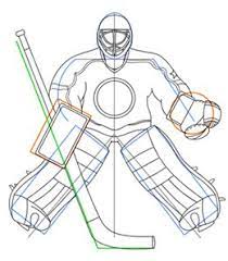 Drawing Of A Cartoon Hockey Goalie Goalie Pads Goalie Hockey