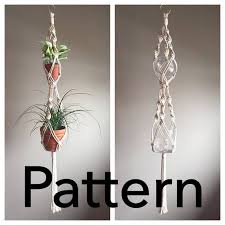 Another mini macrame plant hanger tutorial to share! Lyric Double Macrame Pattern Hanger Pdf Diy Beginner Basic Instructions Macrame Fiber Arts Pattern Only Macrame Plant Hanger Patterns Macrame Patterns Plant Hanger