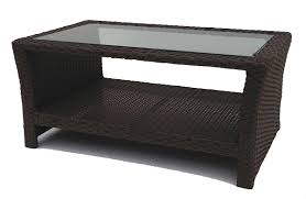 11 piece 96 x 42 rectangular resin wicker dining set with umbrella hole. Outdoor Wicker Inset Coffee Table