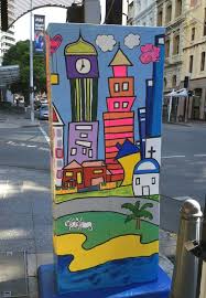 Lizz Robb Perception A Cityscape By Day Brisbane Queensland Australia Box Art Trippy Artwork Graffiti Art