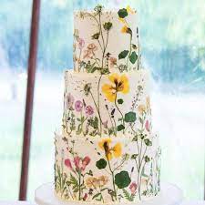 Pressed Flower Cake From Blushingcook Edible Flowers Cake Flower Cake Decorations Wedding Cakes With Flowers