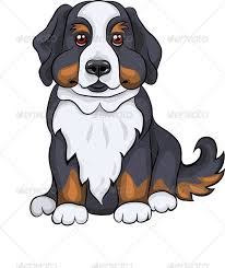 Vector Cute Bernese Mountain Dog Puppy Smiles Dog Drawing Bernese Mountain Dog Puppy Dog Wallpaper