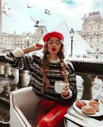 Cute Fall Outfit Red Leather Pants Sweater Red Beret Instagram Model Red Leather Pants Fashion Paris Outfits