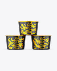 Three Glossy Cups Mockup In Cup Bowl Mockups On Yellow Images Object Mockups
