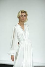 Chiffon Bishop Sleeve Wedding Dress Romantic Long Sleeve Wedding Dress A Line Satin Vintage Etsy In 2020 Satin Dress Long Long Sleeve White Maxi Dress Dresses