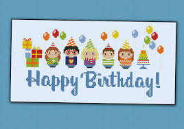 Cross stitch patterns for the whole family designed by connie barwick. Happy Birthday Cross Stitch Pattern Chart Only Handmade Products Meethink Home Kitchen