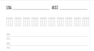 Blank Ukulele Song Sheet Ukulele Go