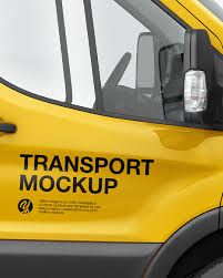 Hq Panel Van Mockup Right Side View In Vehicle Mockups On Yellow Images Object Mockups