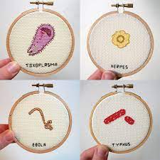 Microbes cross stitch patterns free. Cross Stitched Germs And Microbes Colossal
