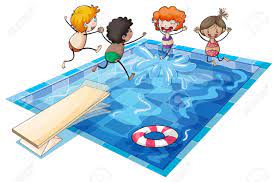 Download piscine images and photos. Illustration Of Kids And A Swimming Pool On A White Background Royalty Free Cliparts Vectors And Stock Illustration Image 16520782