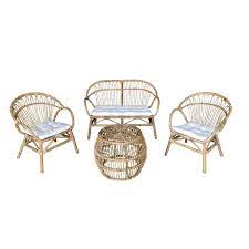 salon rotin tayrona 4 pieces marron blanc moorea tendance safari lodge la foir fouille